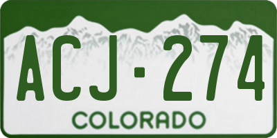 CO license plate ACJ274