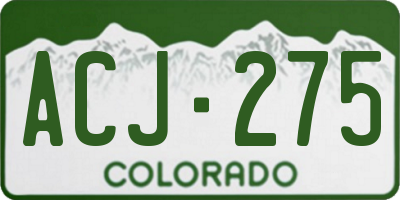 CO license plate ACJ275