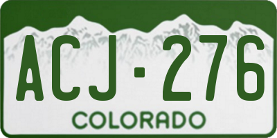CO license plate ACJ276