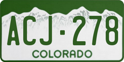 CO license plate ACJ278