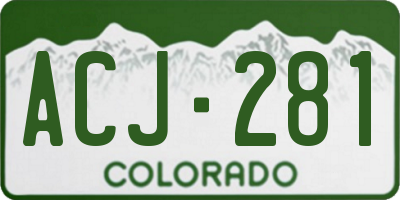 CO license plate ACJ281
