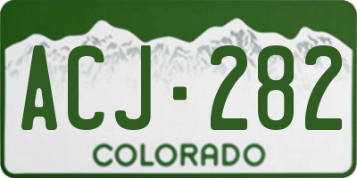 CO license plate ACJ282