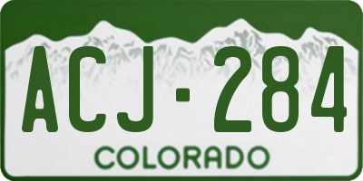 CO license plate ACJ284