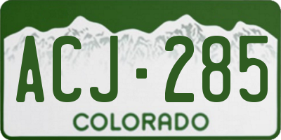 CO license plate ACJ285