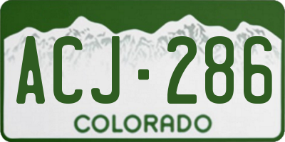 CO license plate ACJ286