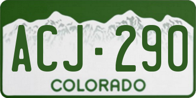 CO license plate ACJ290