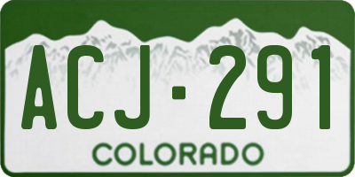 CO license plate ACJ291