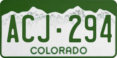CO license plate ACJ294