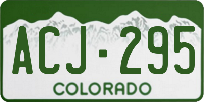 CO license plate ACJ295