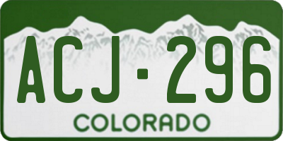 CO license plate ACJ296