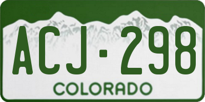 CO license plate ACJ298