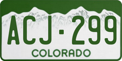 CO license plate ACJ299