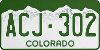 CO license plate ACJ302