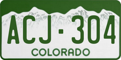 CO license plate ACJ304