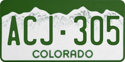 CO license plate ACJ305