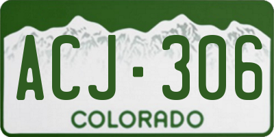 CO license plate ACJ306