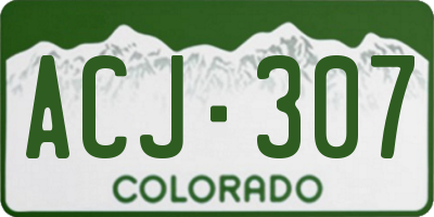 CO license plate ACJ307