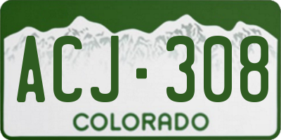 CO license plate ACJ308