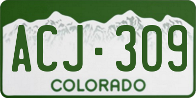 CO license plate ACJ309