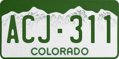 CO license plate ACJ311