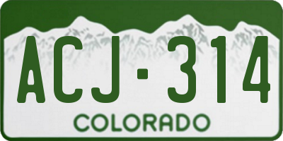 CO license plate ACJ314
