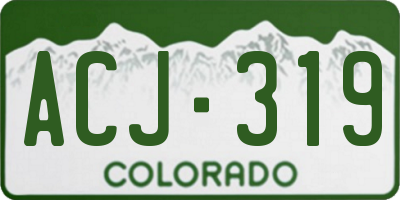 CO license plate ACJ319