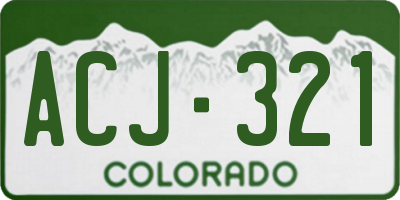 CO license plate ACJ321