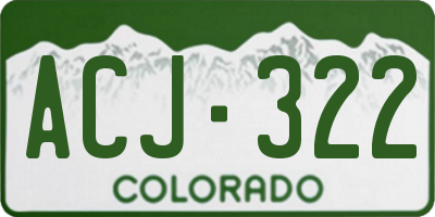 CO license plate ACJ322