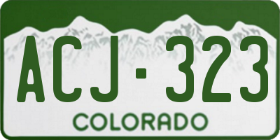 CO license plate ACJ323