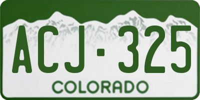 CO license plate ACJ325