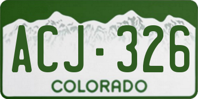 CO license plate ACJ326