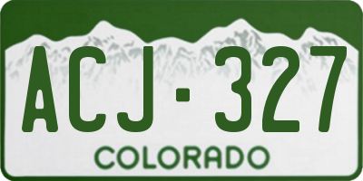 CO license plate ACJ327