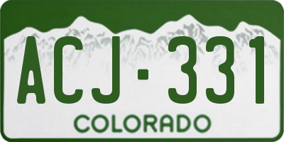 CO license plate ACJ331