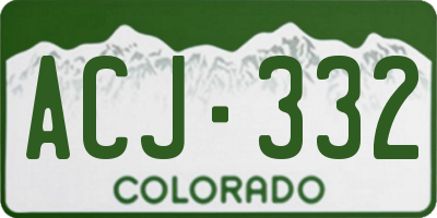 CO license plate ACJ332