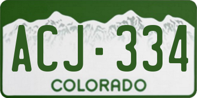 CO license plate ACJ334