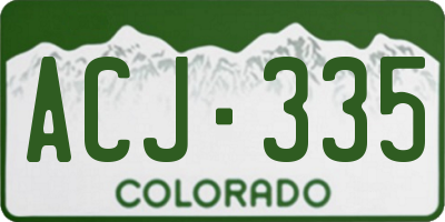 CO license plate ACJ335