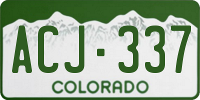 CO license plate ACJ337
