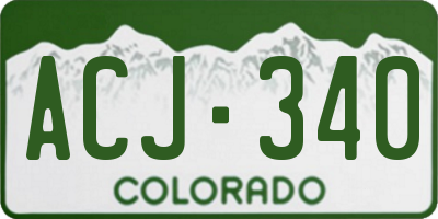 CO license plate ACJ340