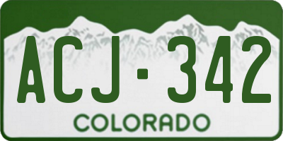 CO license plate ACJ342
