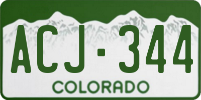 CO license plate ACJ344