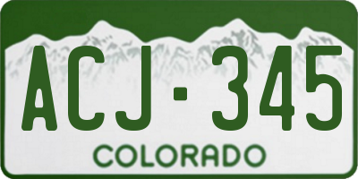 CO license plate ACJ345