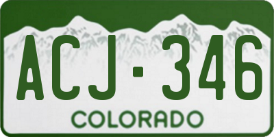 CO license plate ACJ346