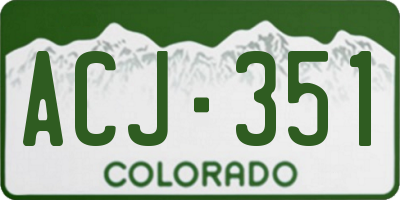 CO license plate ACJ351