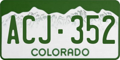 CO license plate ACJ352