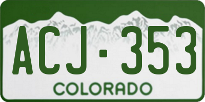 CO license plate ACJ353