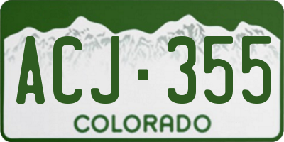 CO license plate ACJ355
