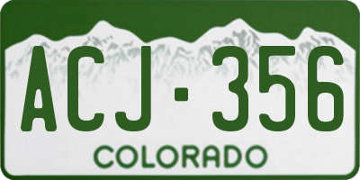 CO license plate ACJ356