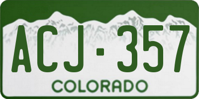 CO license plate ACJ357
