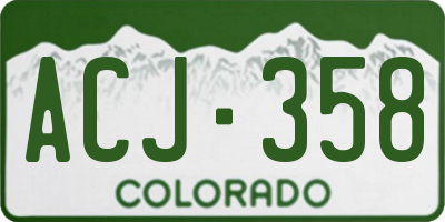 CO license plate ACJ358