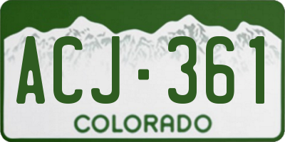 CO license plate ACJ361